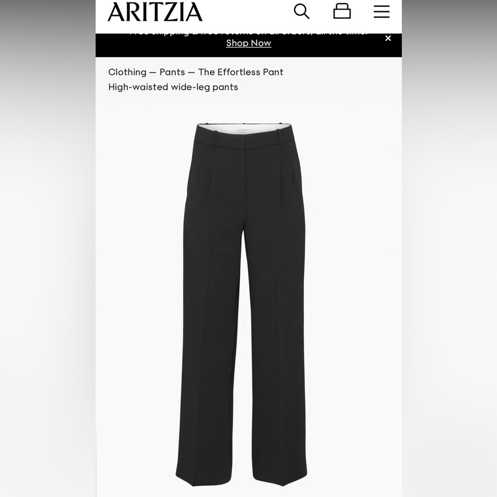 Aritzia - Wilfred - The Effortless Pant in Black - Size 27 Regular Length